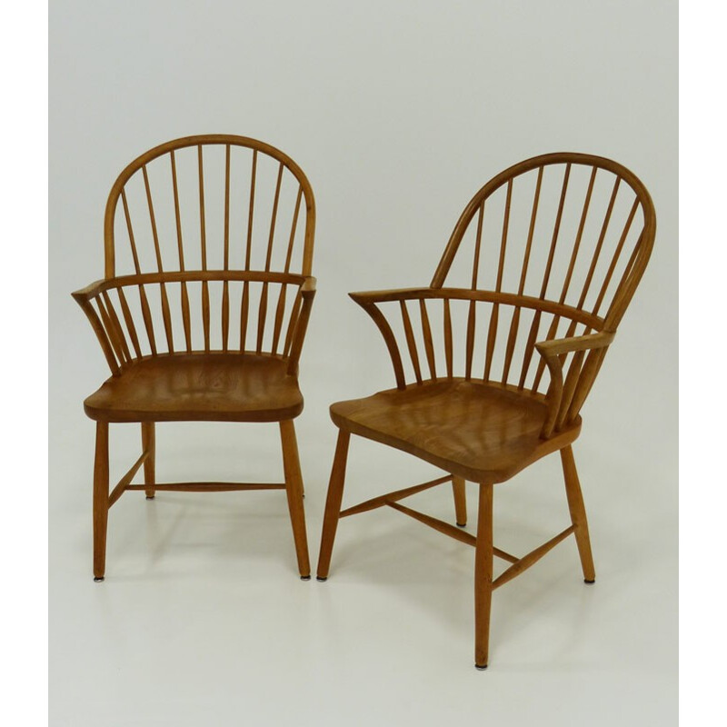 Set of 4 Windsor chairs CH18A by Frits Henningsen - 1950s