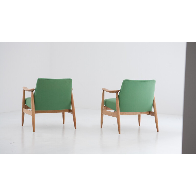 Set of 2 Polish Green Armchairs - 1950s