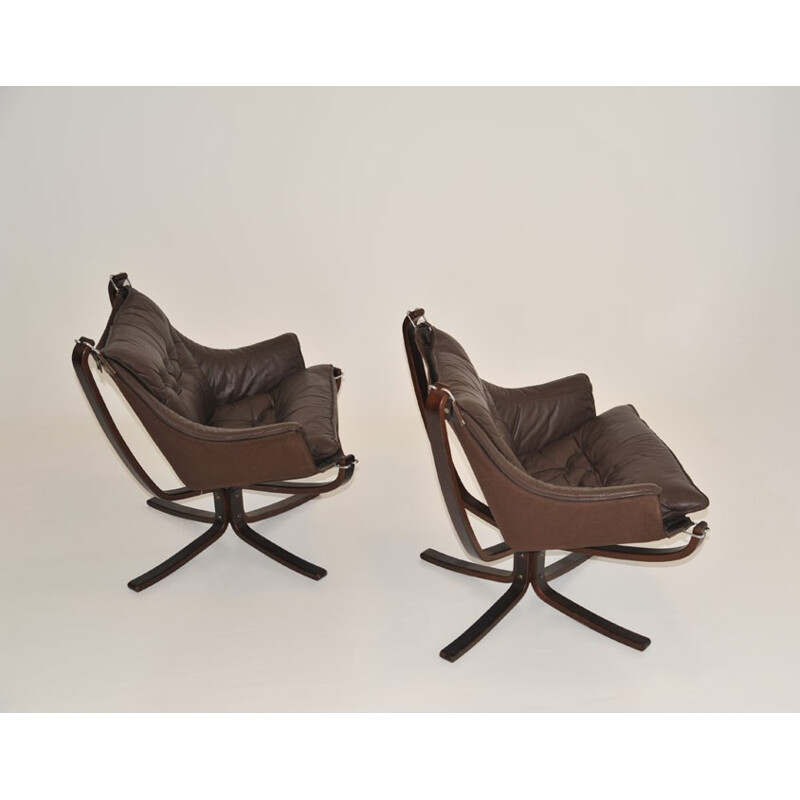 Pair of falcon chairs by S. Ressel - 1960s