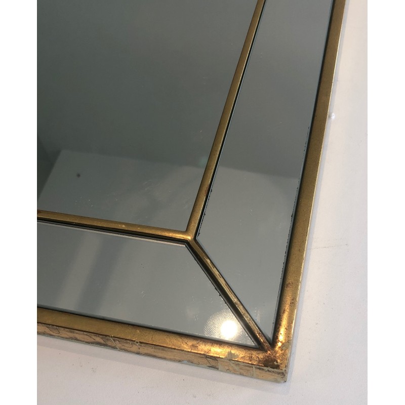 Specchio d'epoca con paraventi in legno dorato, 1970