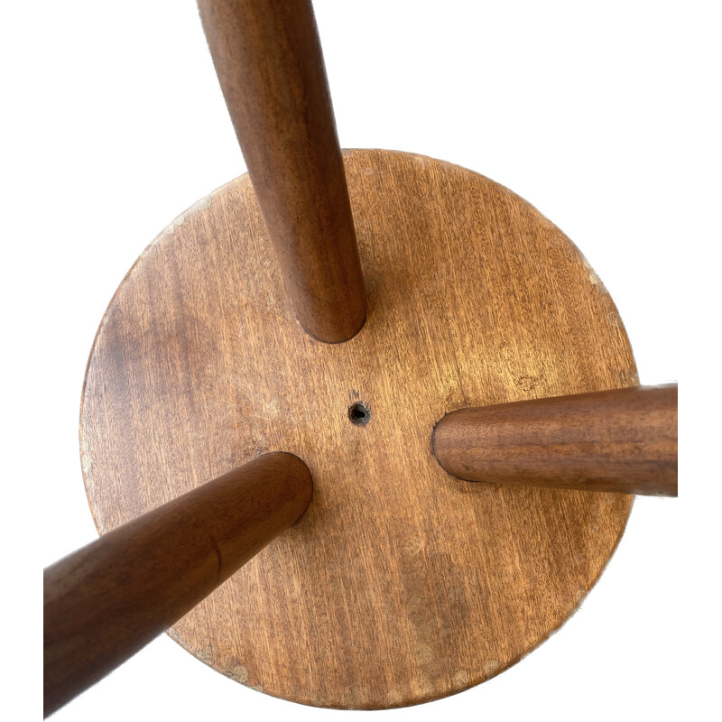 Vintage "Berger" mahogany stool by Steph Simon, 1960s