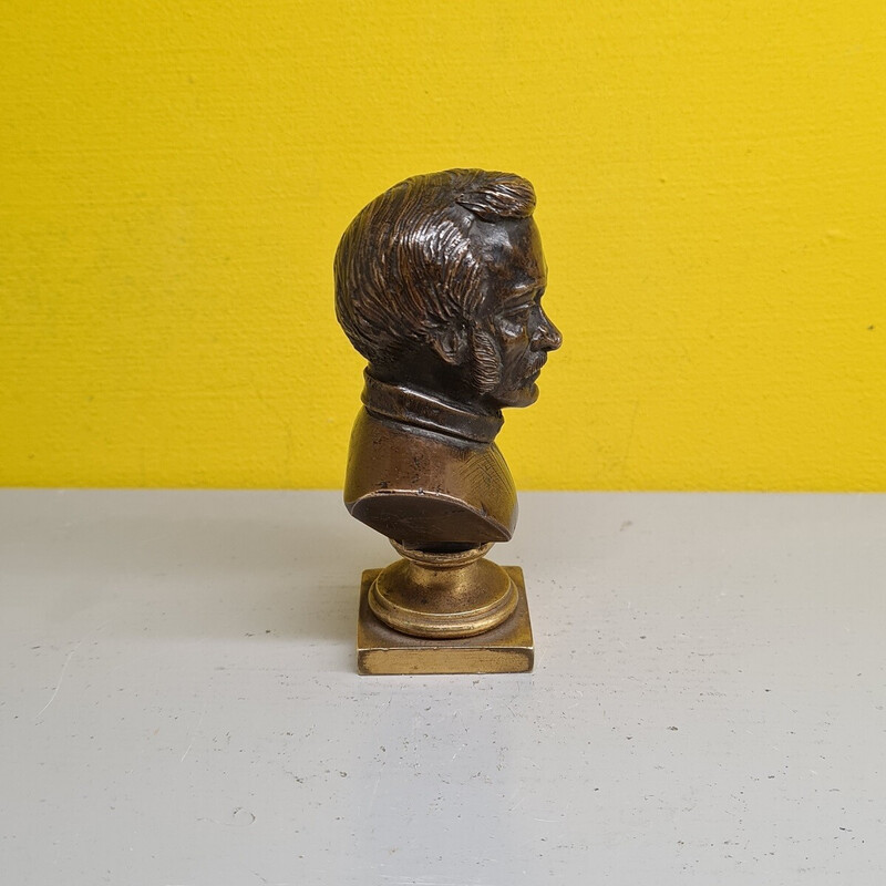 Busto masculino de bronze Vintage por A. Givet, 1863s