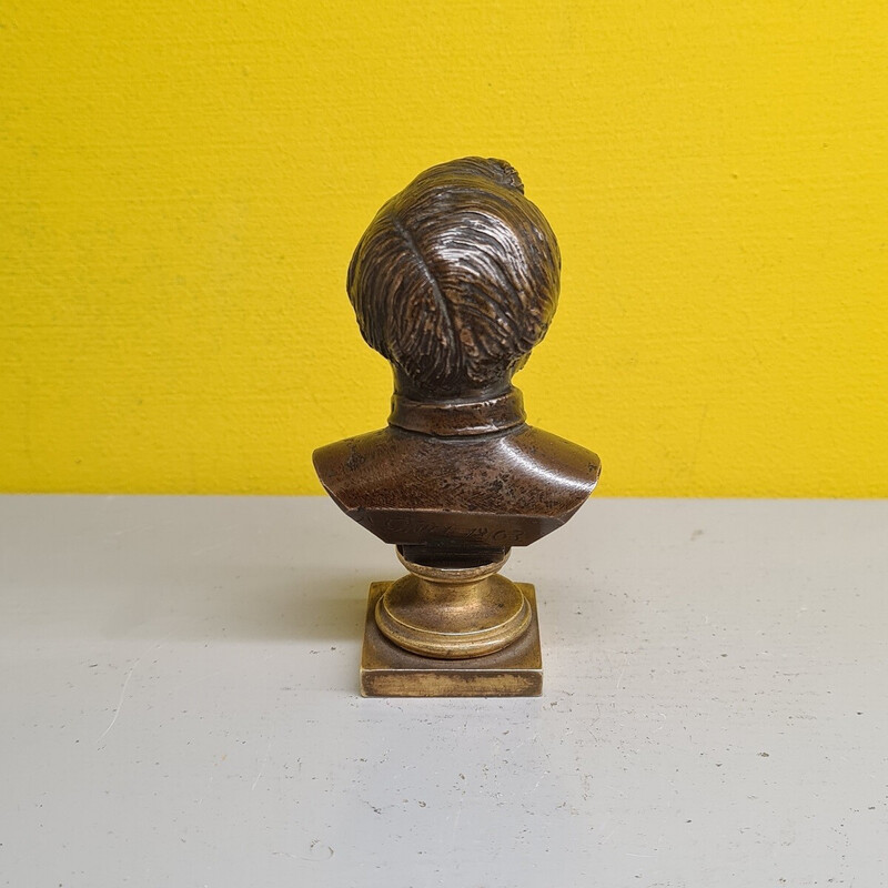 Busto masculino de bronze Vintage por A. Givet, 1863s