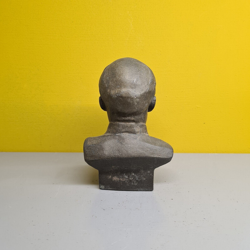 Busto in metallo vintage di Lenin