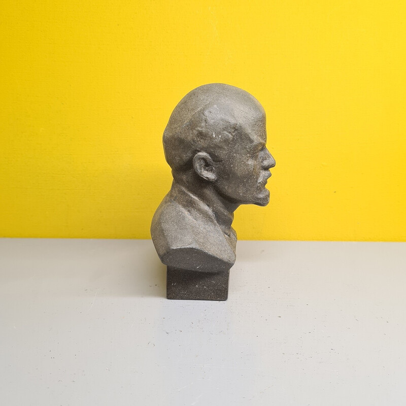 Busto in metallo vintage di Lenin