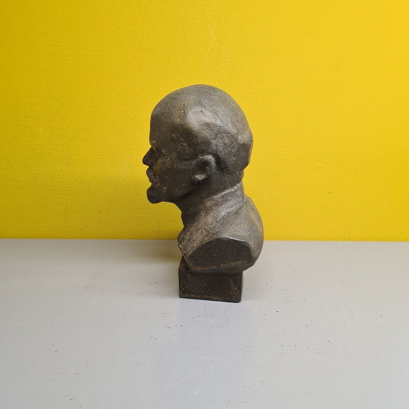 Busto in metallo vintage di Lenin