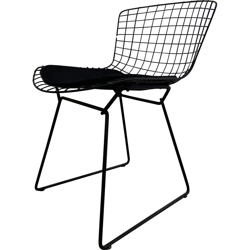 Sedia vintage con cuscino Wire di Harry Bertoia