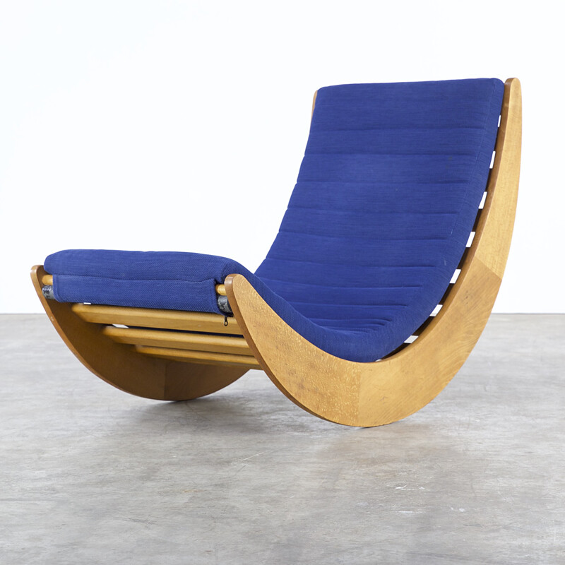 Blue rocking chair by Verner Panton for Rosenthal - 1970s