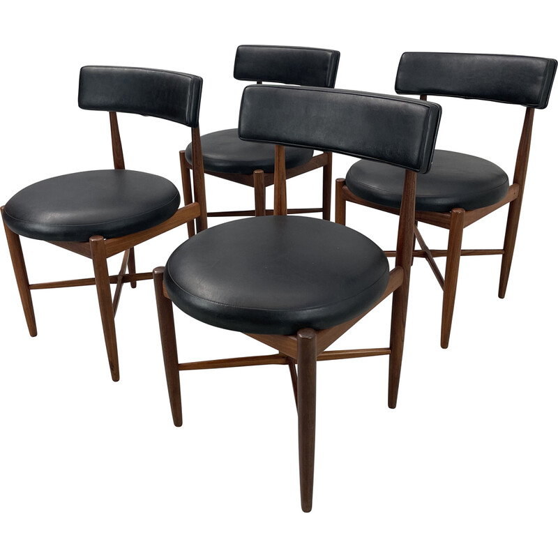 Conjunto de 4 cadeiras de teca vintage de V.Wilkins para G-Plan, década de 1960