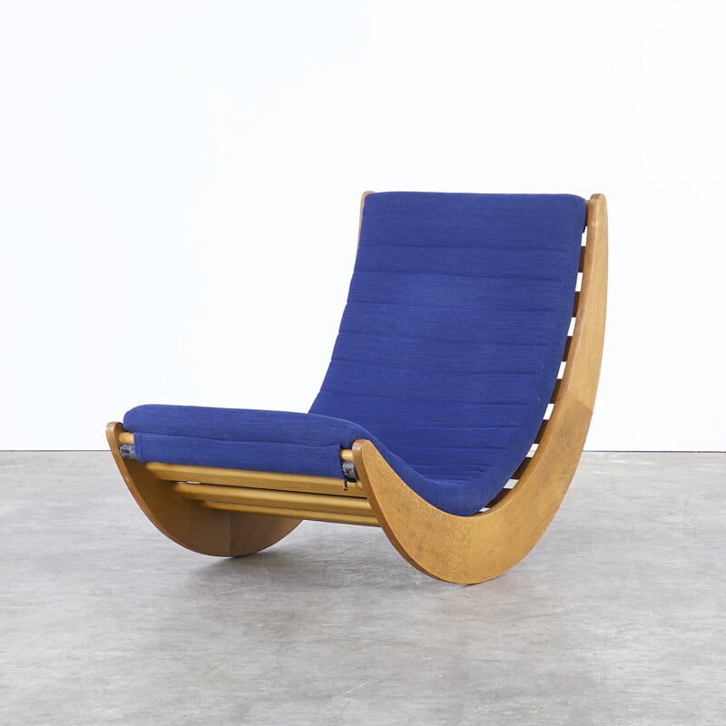 Blue rocking chair by Verner Panton for Rosenthal - 1970s