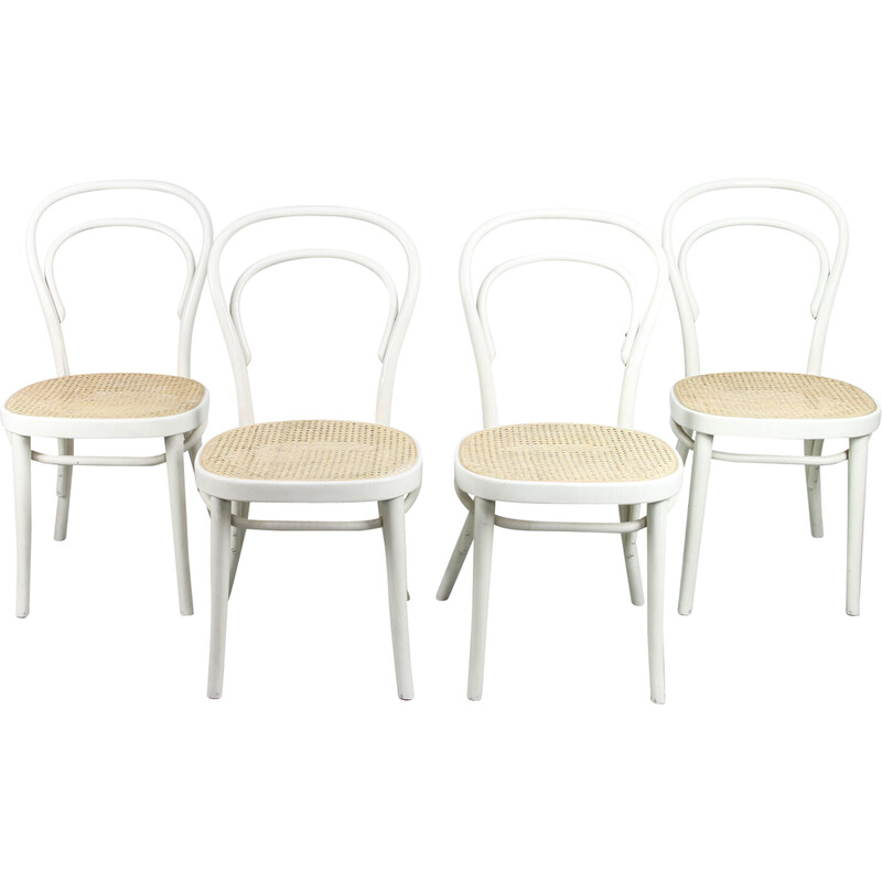 Set of 4 vintage 214 cane chairs by Michale Thonet