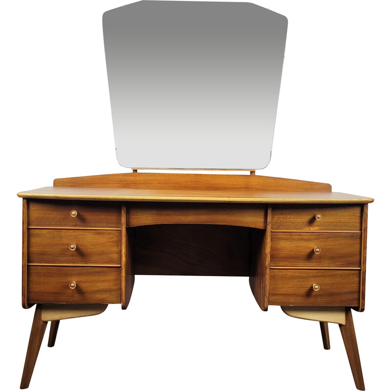 Vintage teak and walnut dressing table by Alfred Cox for Ac Furniture, 1960s