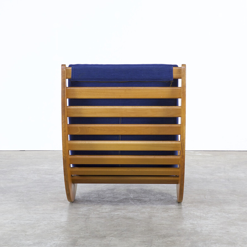 Chaise à bascule bleu en hêtre de Verner Panton pour Rosenthal - 1970