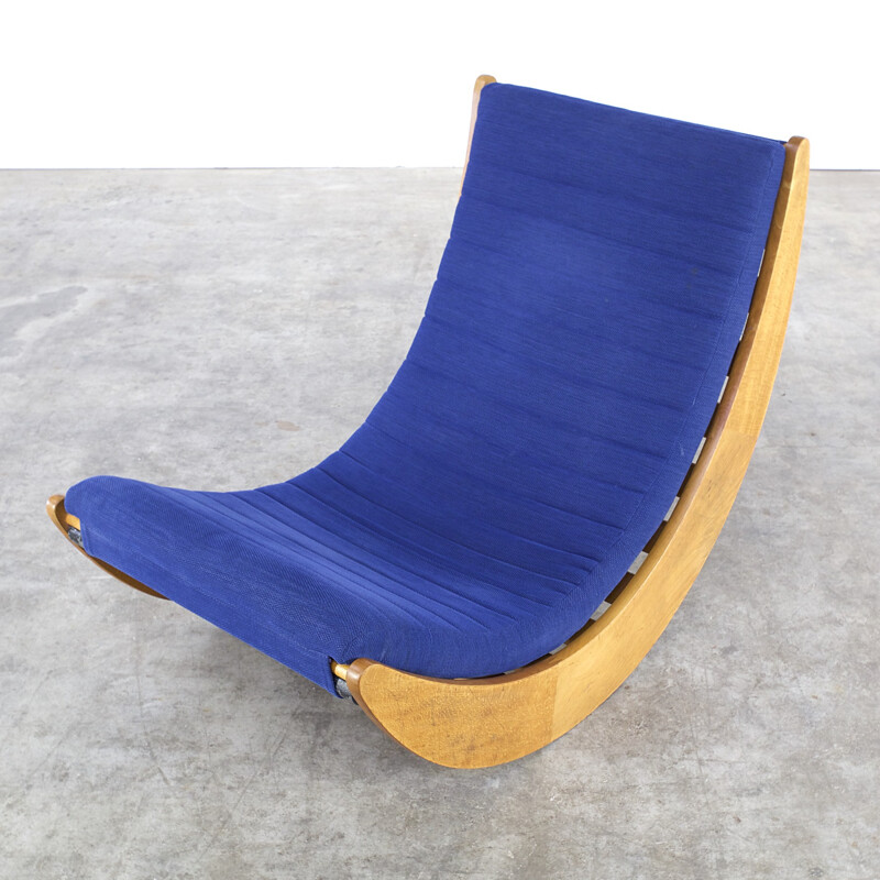Blue rocking chair by Verner Panton for Rosenthal - 1970s