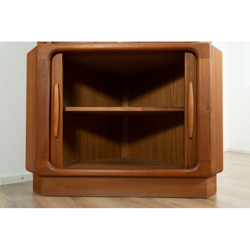 Vintage wood and glass corner cabinet by Dyrlund