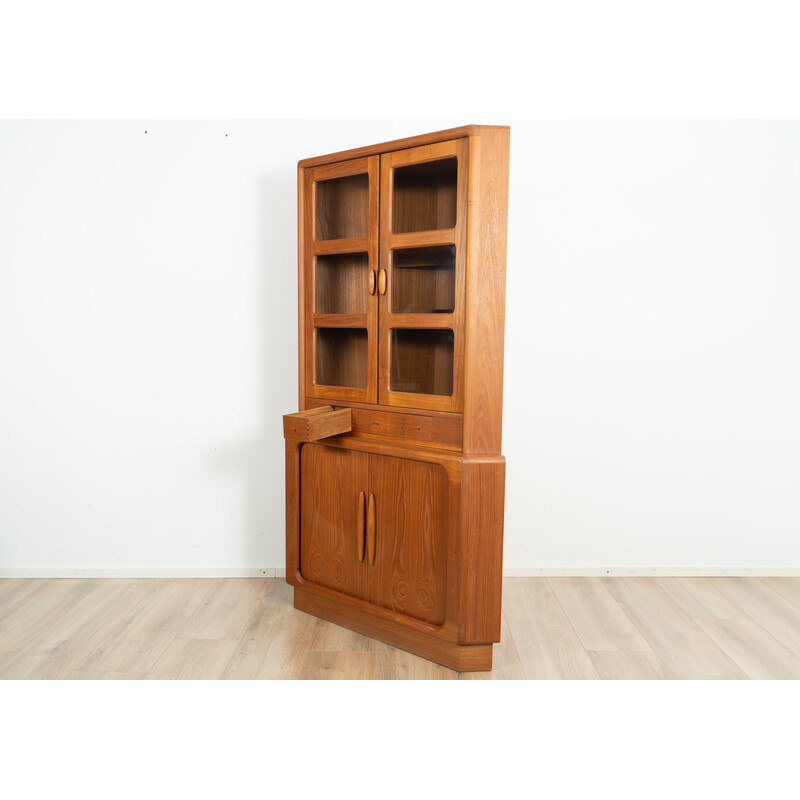 Armoire d'angle vintage en bois et verre de Dyrlund