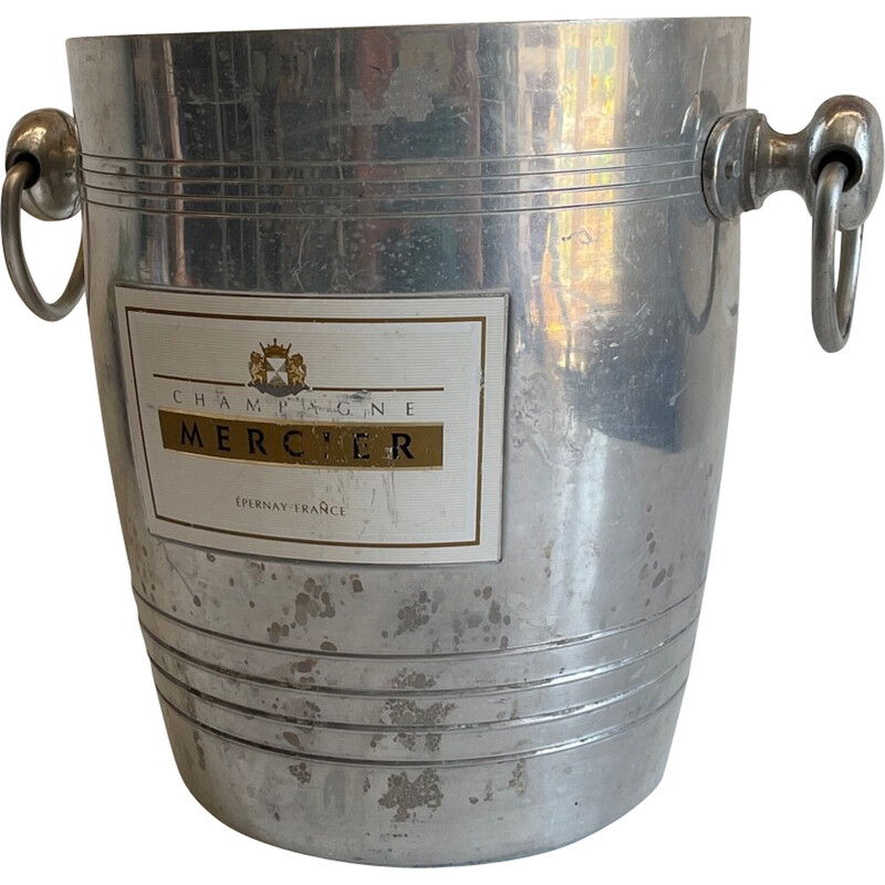 Balde Vintage de champanhe de alumínio para Champagne Mercier, França
