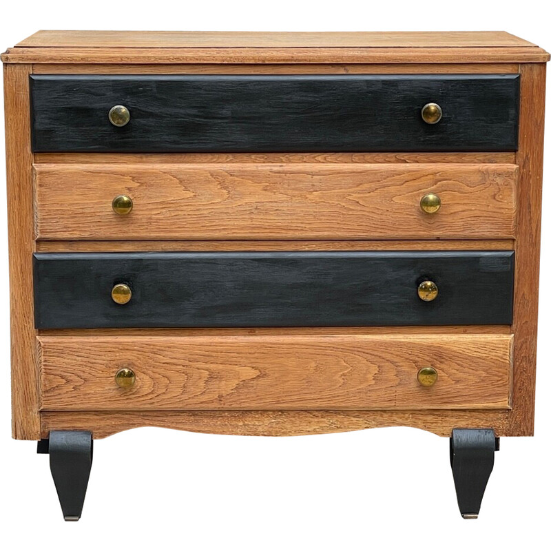 Vintage chest of drawers in black wood, 1930s