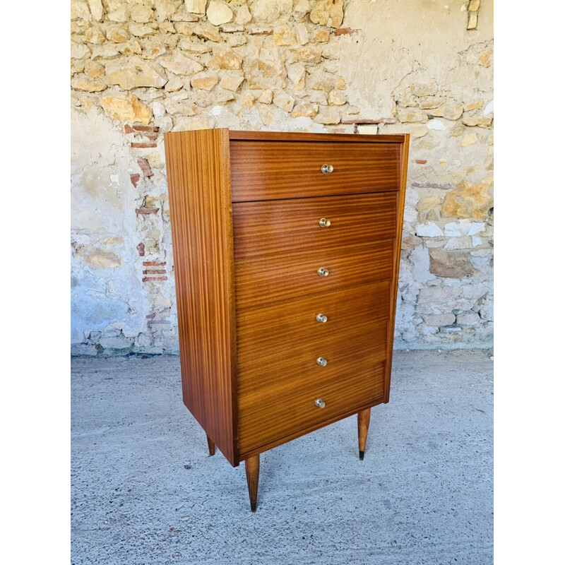 Cómoda vintage escandinava de madera y teca, 1960