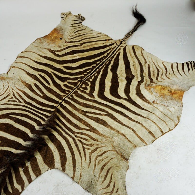 Vintage-Teppich aus Zebrafell