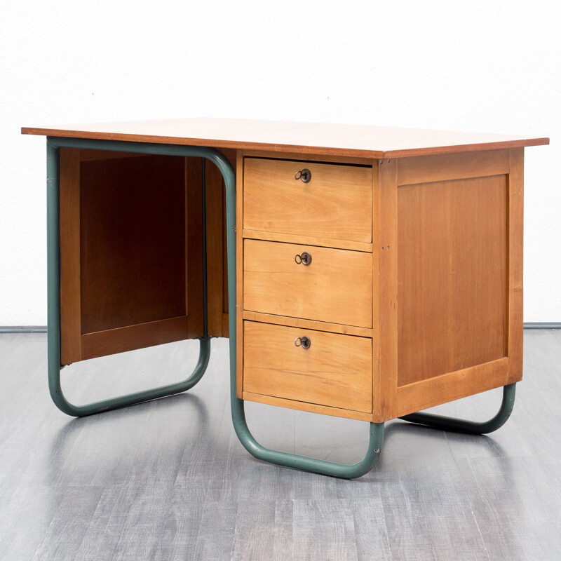 Bureau en hêtre et metal - 1950