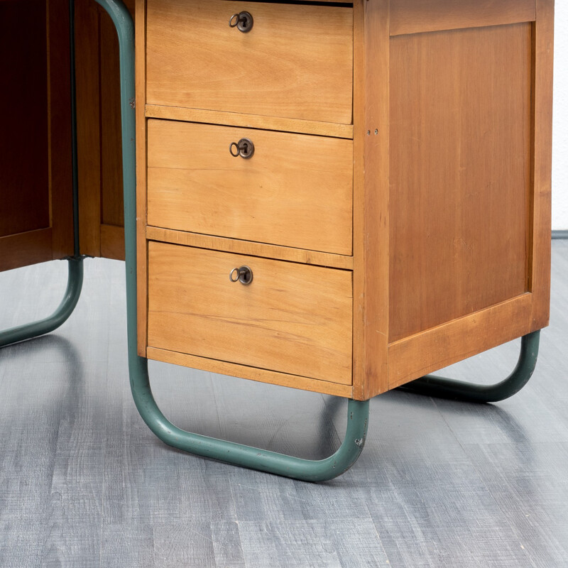 Bureau en hêtre et metal - 1950