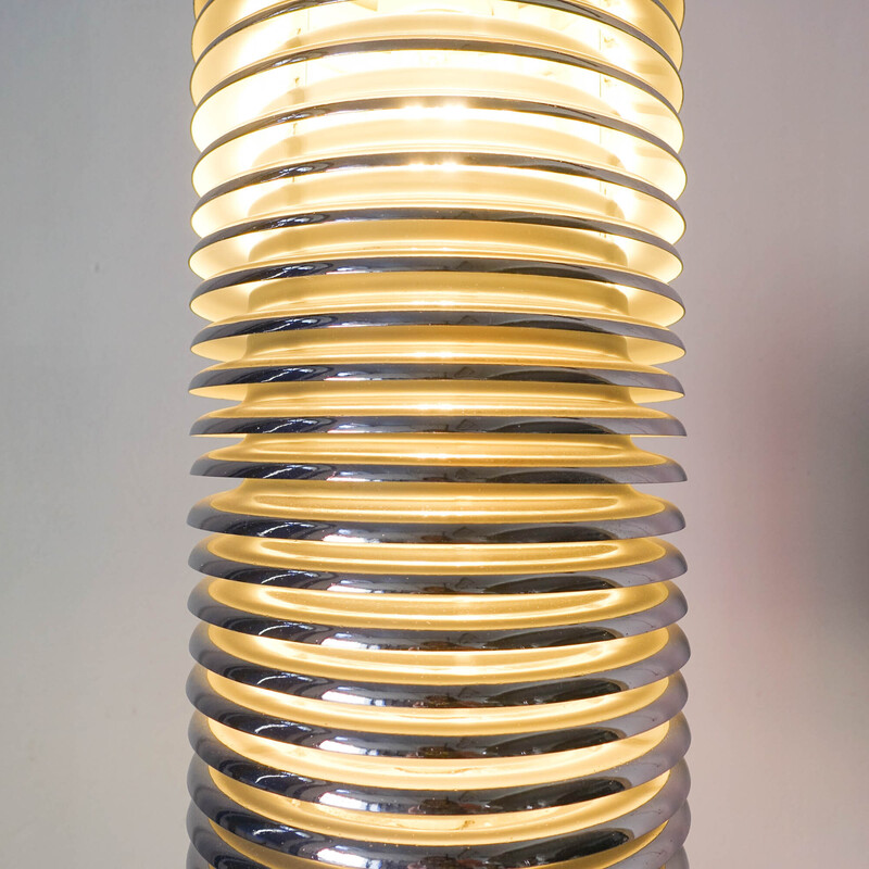 Vintage Saturno pendant lamp in chromed metal by Kazuo Motozawa for Staff Leuchten, 1970s