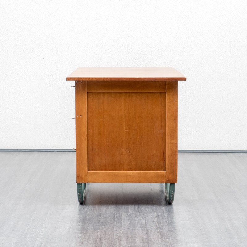 Writing desk in beechwood and metal - 1950s