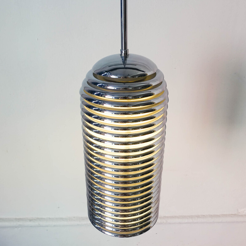 Vintage Saturno hanglamp in verchroomd metaal van Kazuo Motozawa voor Staff Leuchten, 1970