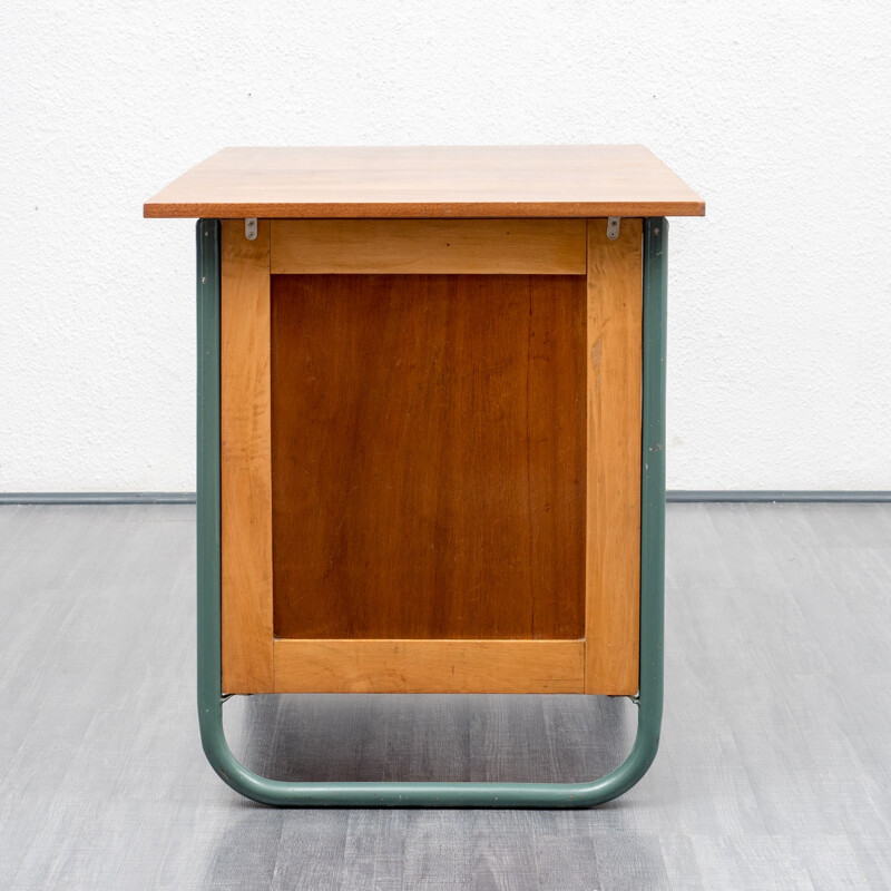 Writing desk in beechwood and metal - 1950s