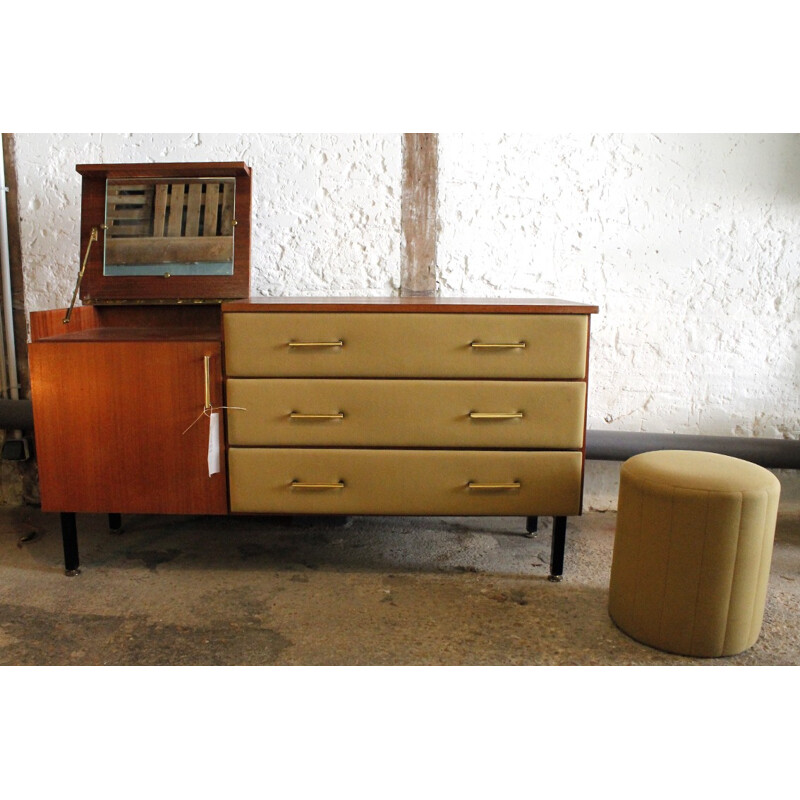 Dressing table with stool, Roger Landault - 1960s