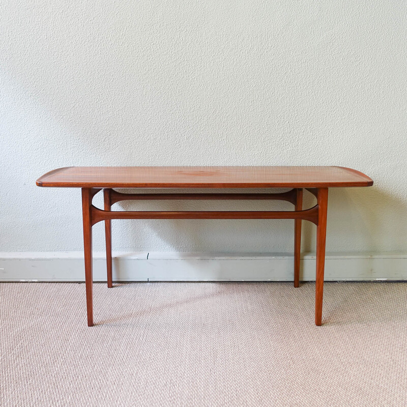 Vintage Excelsior coffee table in mutenye wood by José Espinho for Móveis Olaio, Portugal 1962s