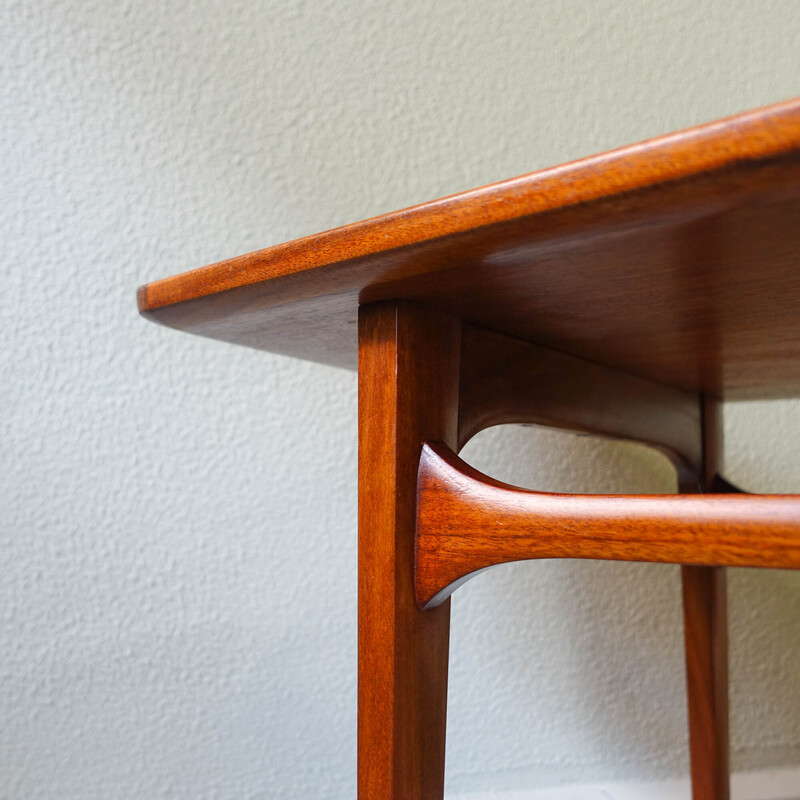 Vintage Excelsior salontafel in mutenye hout van José Espinho voor Móveis Olaio, Portugal 1962.