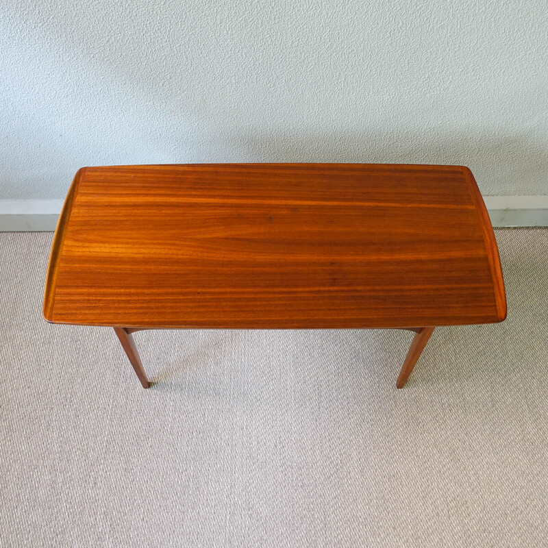 Vintage Excelsior coffee table in mutenye wood by José Espinho for Móveis Olaio, Portugal 1962s
