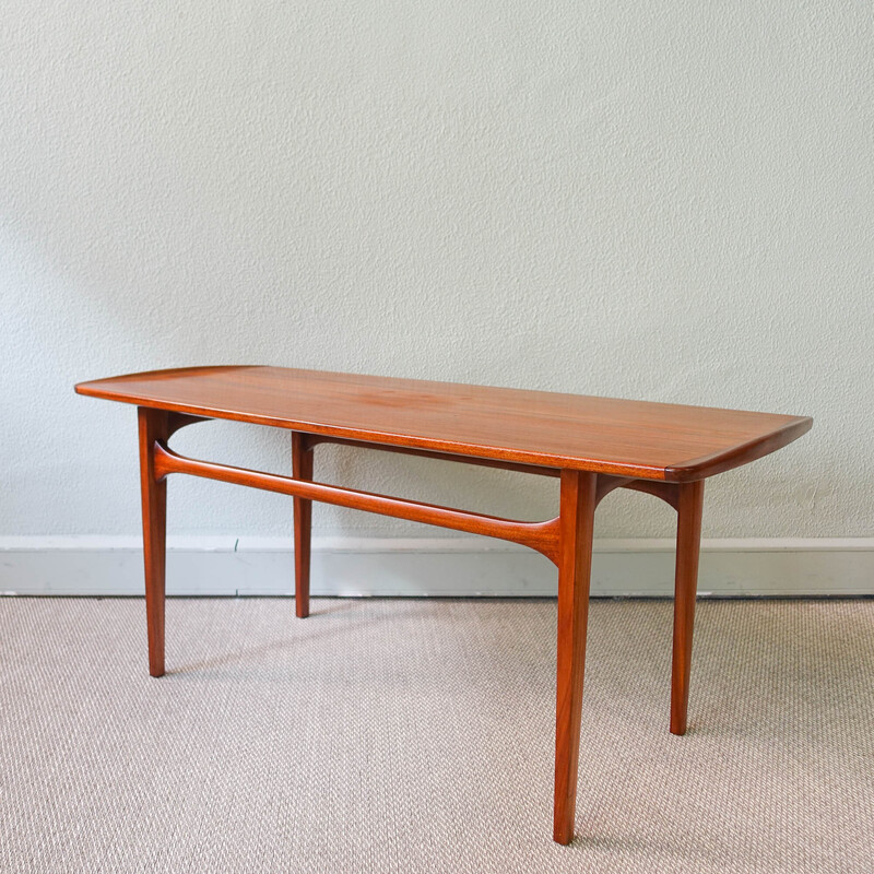 Table basse vintage Excelsior en bois de mutenye par José Espinho pour Móveis Olaio, Portugal 1962