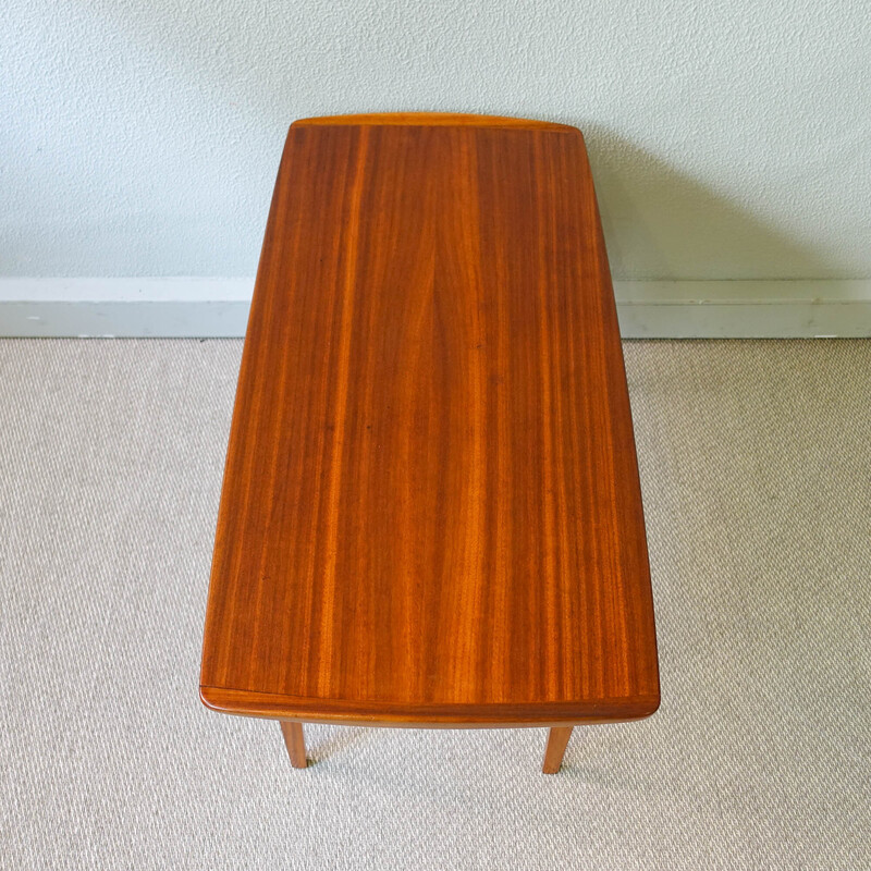 Table basse vintage Excelsior en bois de mutenye par José Espinho pour Móveis Olaio, Portugal 1962