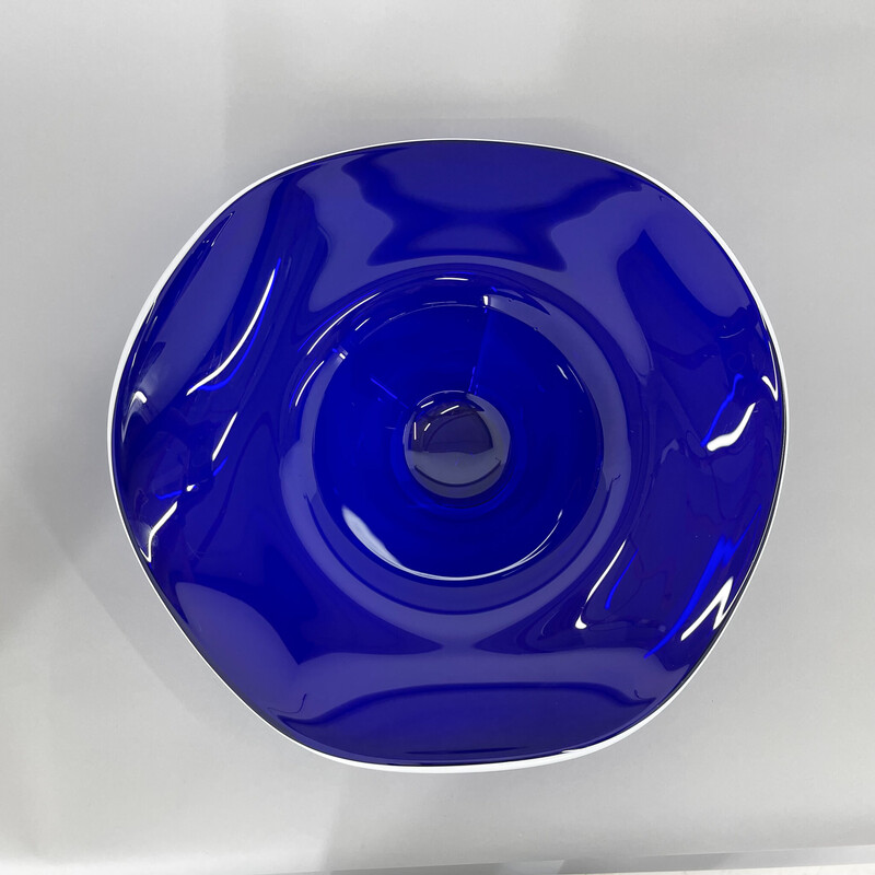 Vintage bowl in dark blue glass, Czechoslovakia 1970s