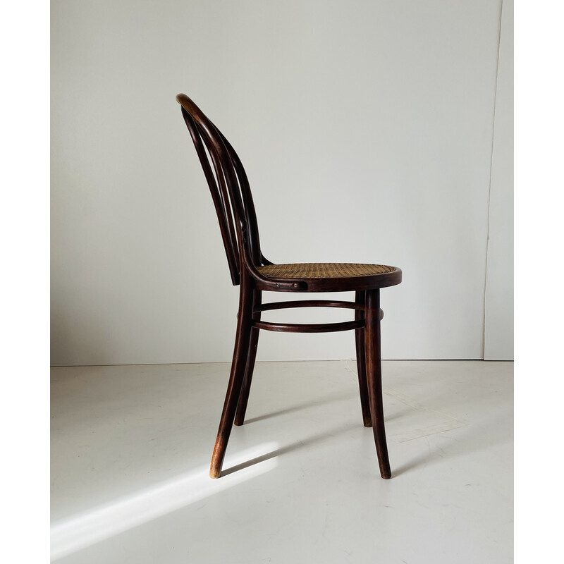 Set di 4 sedie vintage in canna e legno Thonet per Wienner, anni '30