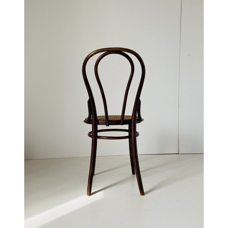 Conjunto de 4 cadeiras de cana Thonet vintage e de madeira para Wienner, anos 30