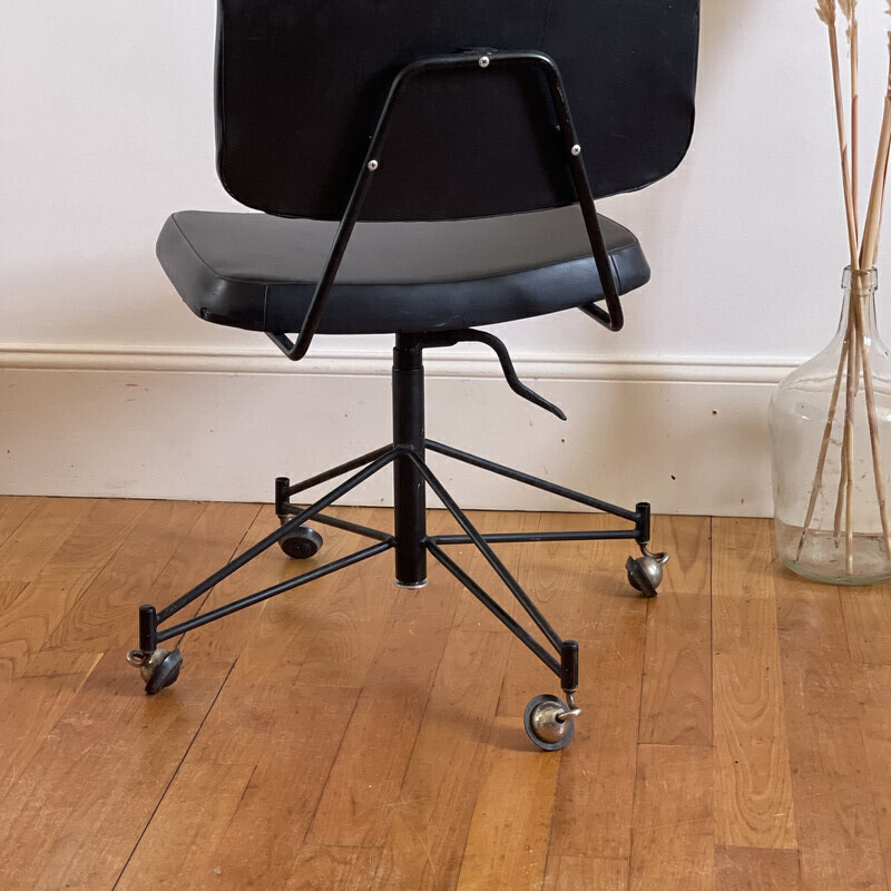 Vintage-Bürosessel Cm 197 aus Metall und Skai von Pierre Paulin für Thonet, 1958