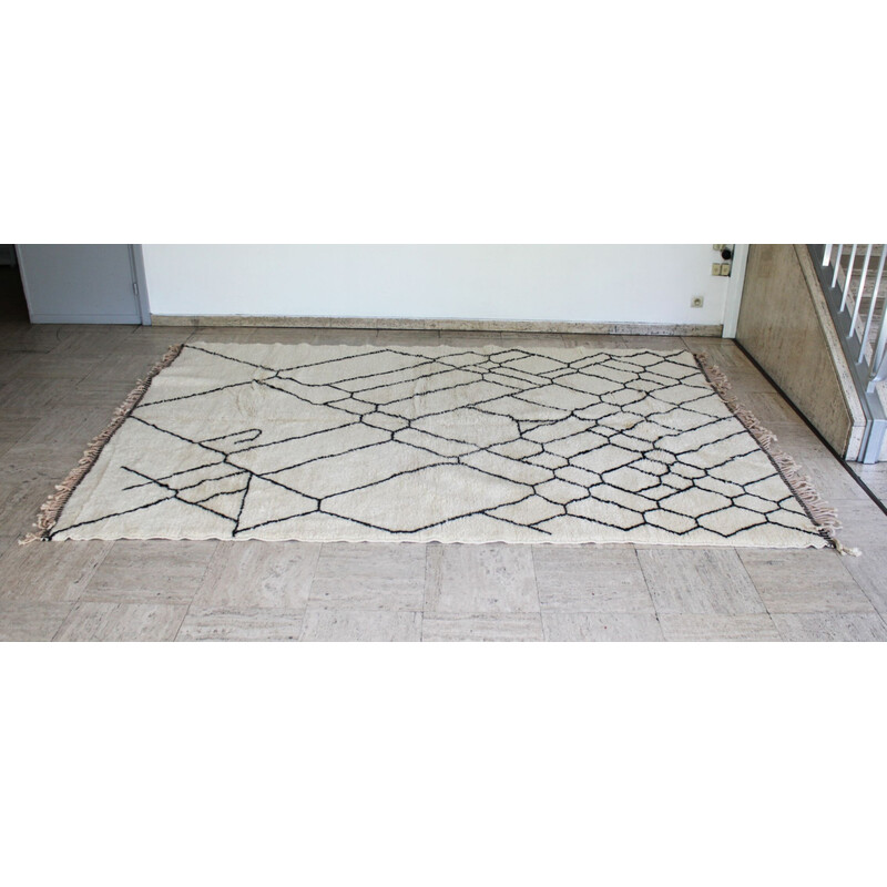 Vintage Béni Ouarain rug in wool, Morocco