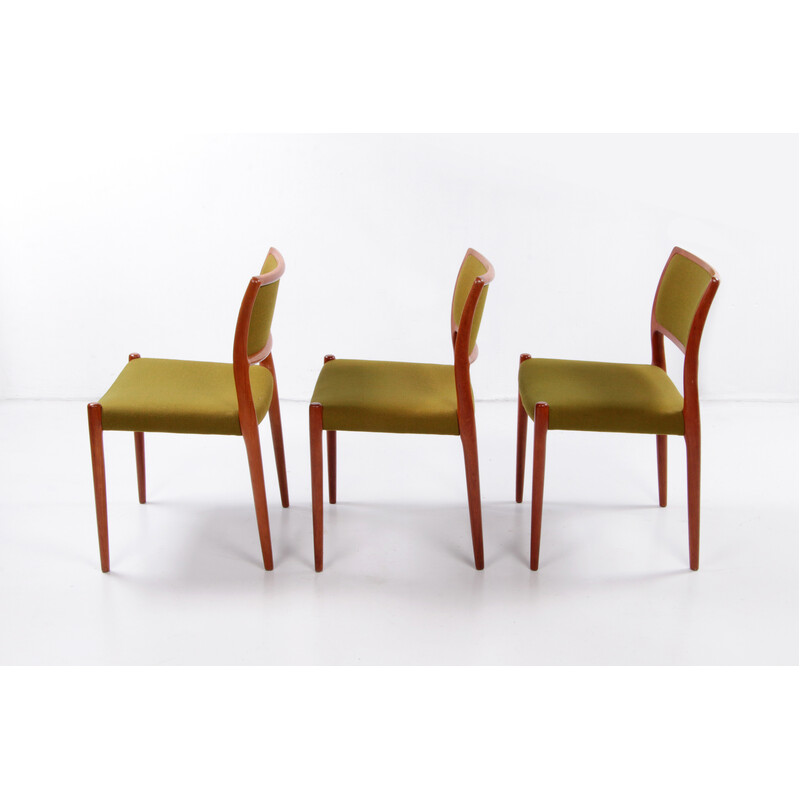 Set of 6 vintage model 80 chairs by Neils Moller for JL Moller, Denmark 1968s