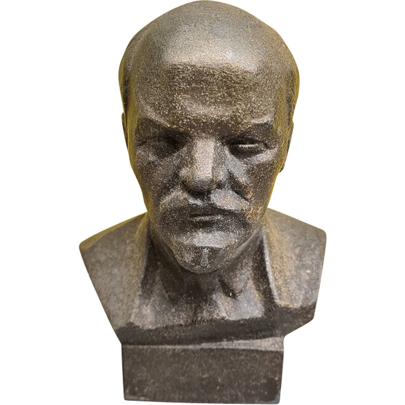 Busto in metallo vintage di Lenin