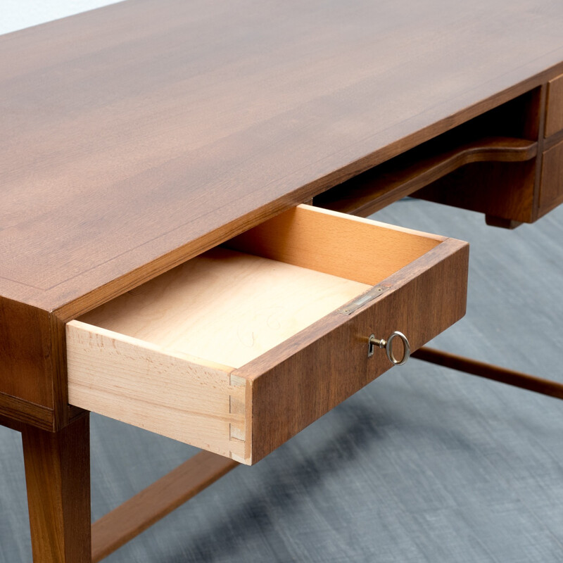 Vintage desk in walnut model 468 by Georg Satink for WK Möbel - 1950s