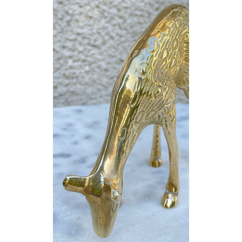 Vintage fawn in solid brass