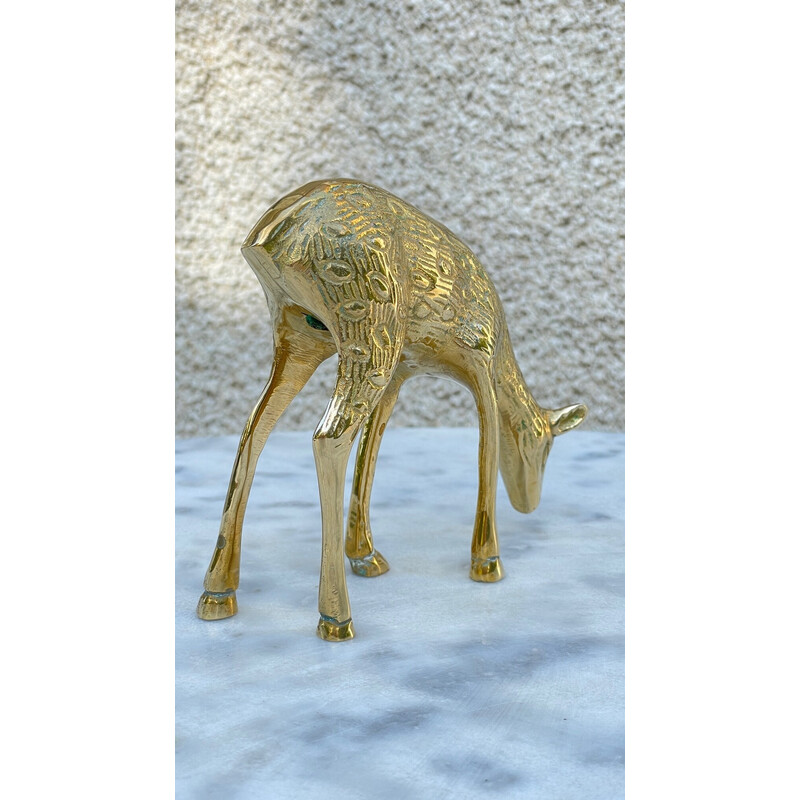 Vintage fawn in solid brass