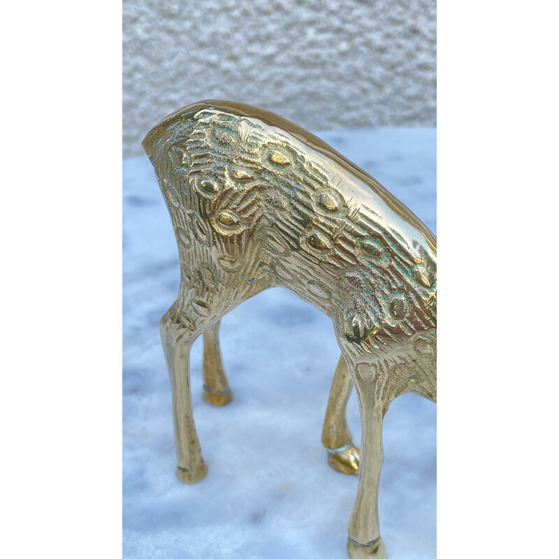 Vintage fawn in solid brass