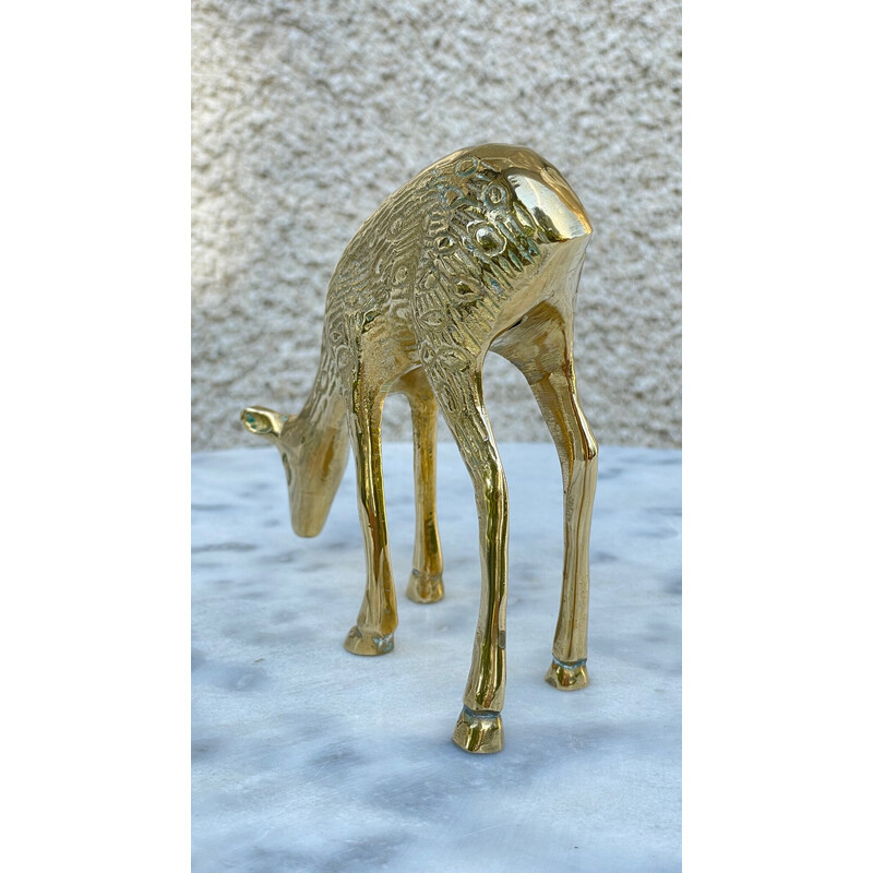 Vintage fawn in solid brass