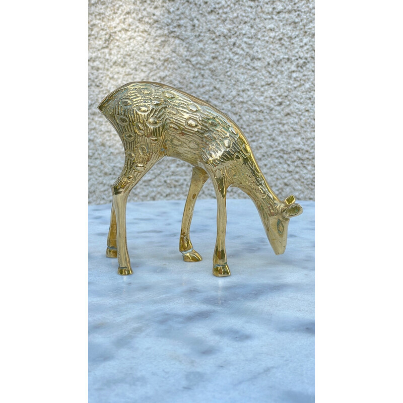 Vintage fawn in solid brass