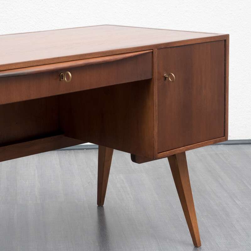 Vintage desk in walnut by Franz Ehrlich for VEB Deutsche Werkstätten Hellerau - 1950s